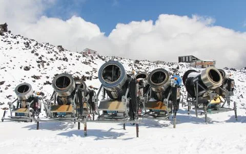 Snow makers Stock Photos