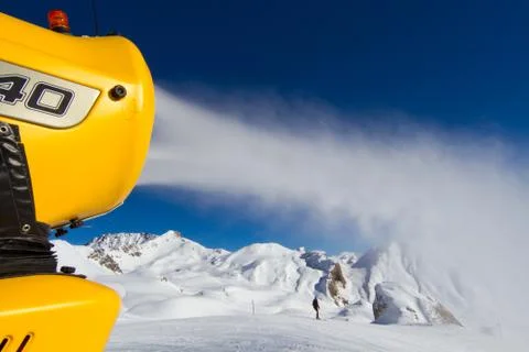 Snow making machine Stock Photos