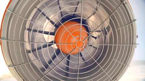 Snow making system. A snow cannon sprays water and makes snow. At night, the Stock Footage 124277633