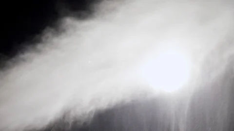 Snow making system in work at night. Snow cannon Stock-Footage 97798764