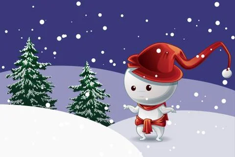 Snow man. Stock Illustration