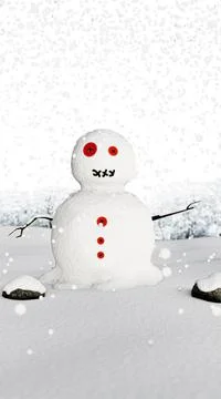 Snow man isolated on white Stock Illustration