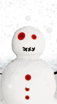 Snow man isolated on white Stock Illustration