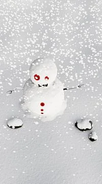 Snow man isolated on white Stock Illustration
