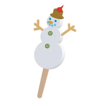 Snow man lollipop Stock Illustration