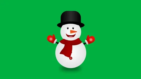 Snow man moving hand Video stock 222939814