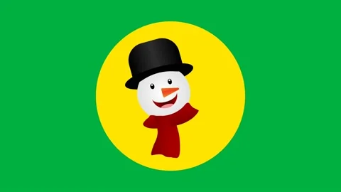 Snow man moving sticker icon Stock Footage 222939677