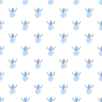 Snow man pattern seamless vector Stock Illustration