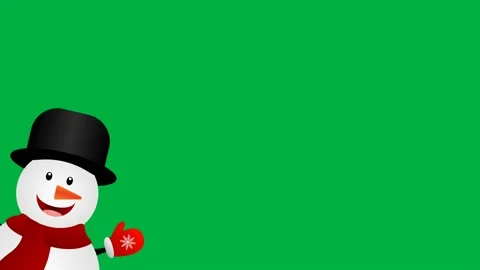 Snow man say hello animation Stock Footage 222939670