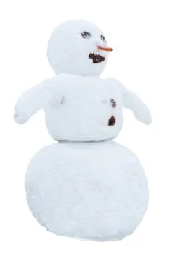 Snow man on white background Stock Photos