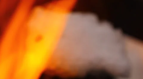 Snow melting in a bonfire Stock-Footage 37217128