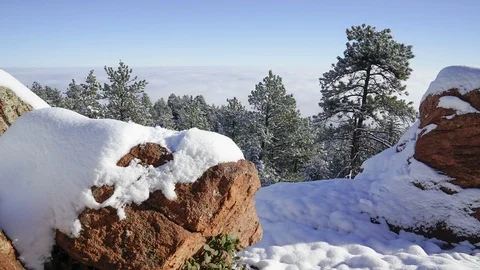 Snow Melting on Red Rocks Inversion 3 axis Timelapse Видео 86887605