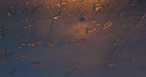 Snow melts on windshield Video stock 62800769