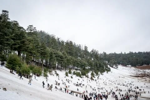 Snow on michlifen 스톡 사진