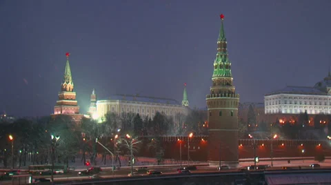 Snow in the Moscow Stock Footage 32964680