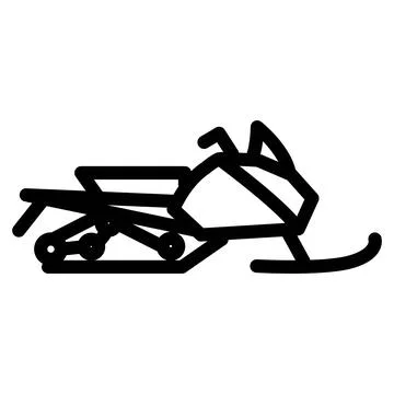 Snow motor icon in line art. outline style. Isolated on white Background Stock Illustration