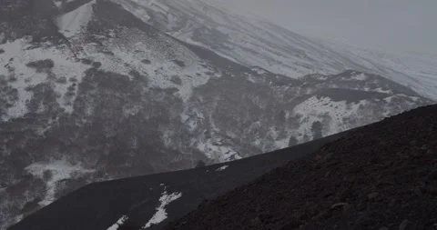 Snow on Mount Etna 库存影片 150321953