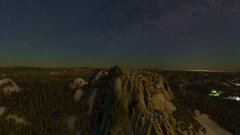 Snow at Mount Rushmore Memorial in Keystone. South Dakota. United States Stock Footage 314479297