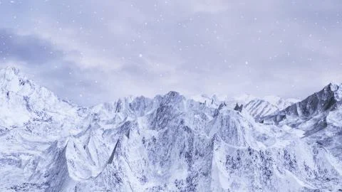 Snow Mountain 3d Render Stock Illustration