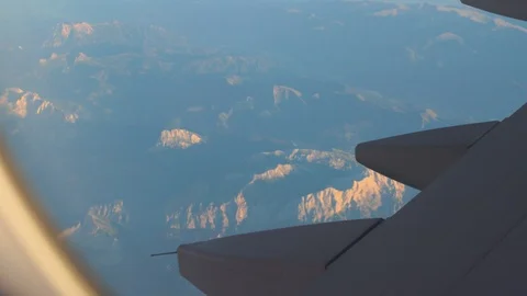 Snow Mountain From Airplane Stock Footage 116677862