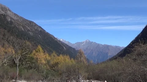 Snow mountain and beautiful clouds in the morning Stock Footage 43984301