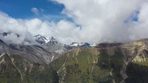 Snow mountain and cloud of Tibet, China Stock Footage 151987708