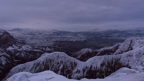 Snow Mountain in clouds 3 Stock Footage 83800610