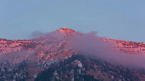 Snow Mountain Clouds Timelapse Stock Footage 31741066