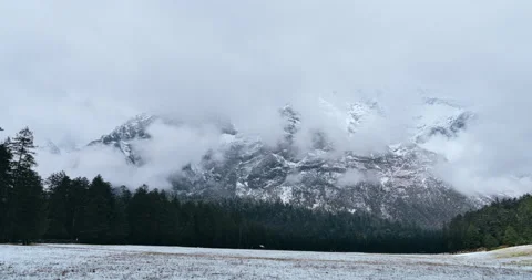 Snow mountain, cloudscape, daytime landscape (time-lapse) Stock Footage 132764754