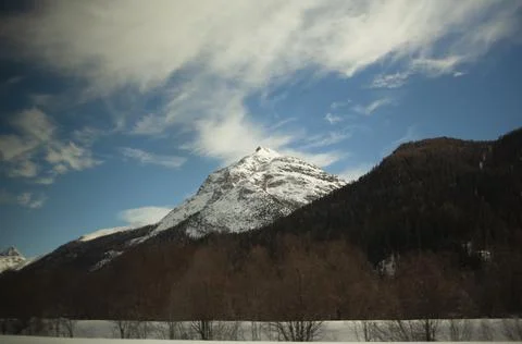 Snow mountain landscape Stock Photos
