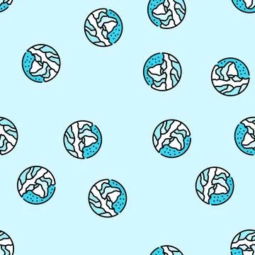 Snow mountain landscape vector seamless pattern 库存插图
