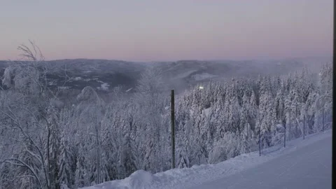 Snow mountain in oslo Stock Footage 146094604