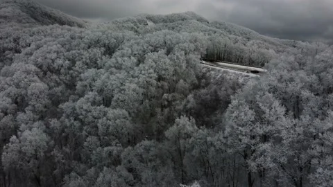 Snow Mountain Overlook drone Stock Footage 144681394