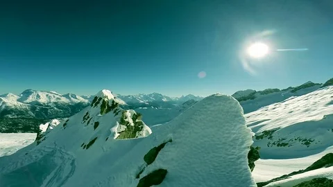 Snow mountain panorama background. winter holiday season Stock Footage 72870417