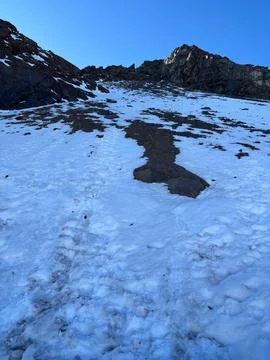 Snow Mountain Path Stock Photos