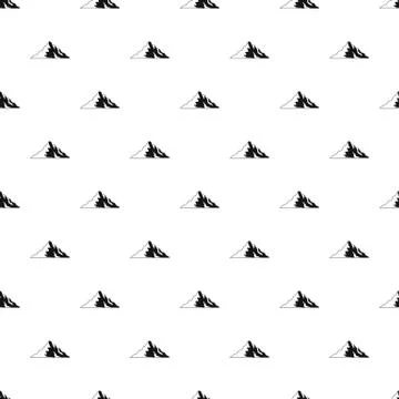 Snow mountain pattern seamless vector Stock Illustration