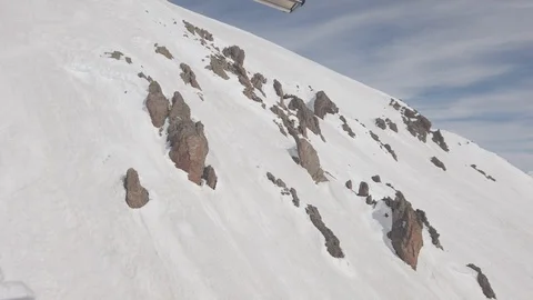 Snow mountain peak. View from ski lift Stock Footage 103797252