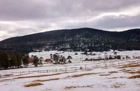 Snow on the mountain Stock Photos