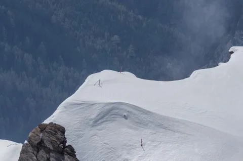 Snow mountain precipice Stock Photos