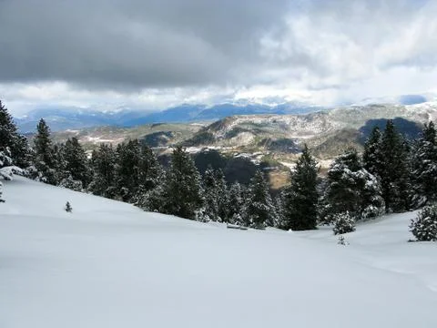 Snow mountain pyrenees Stock Photos