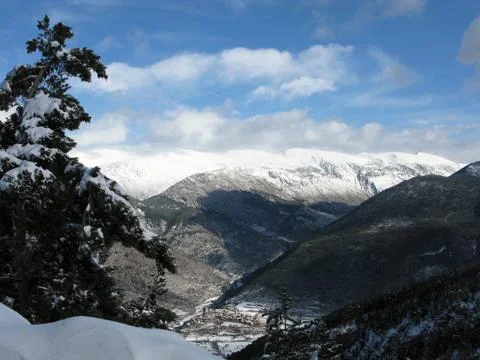 Snow mountain pyrenees Stock Photos