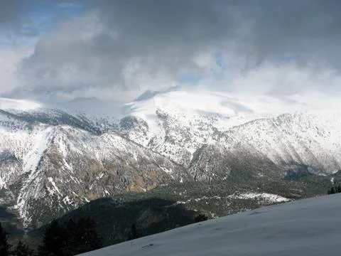 Snow mountain pyrenees Stock Photos