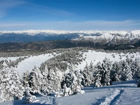 Snow mountain pyrenees Stock Photos