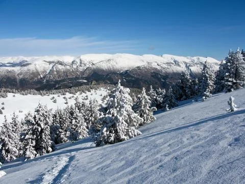 Snow mountain pyrenees Stock Photos