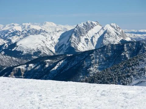 Snow mountain pyrenees Stock Photos