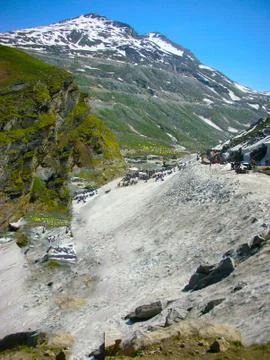 The snow mountain range Stock Photos