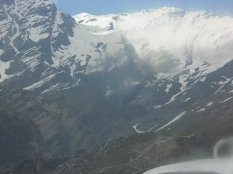 Snow mountain range on the wayside Stock Photos