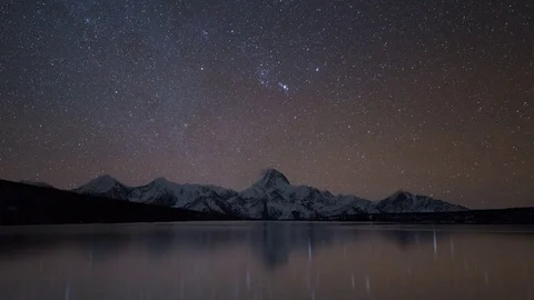 Snow Mountain Starry sky 3 Stock Footage 83870317