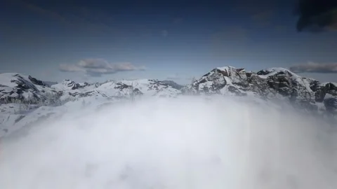 Snow mountain sun cloud realtime Stock Footage 266076101