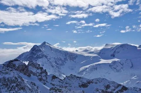 Snow mountain in titlis Stock Photos
